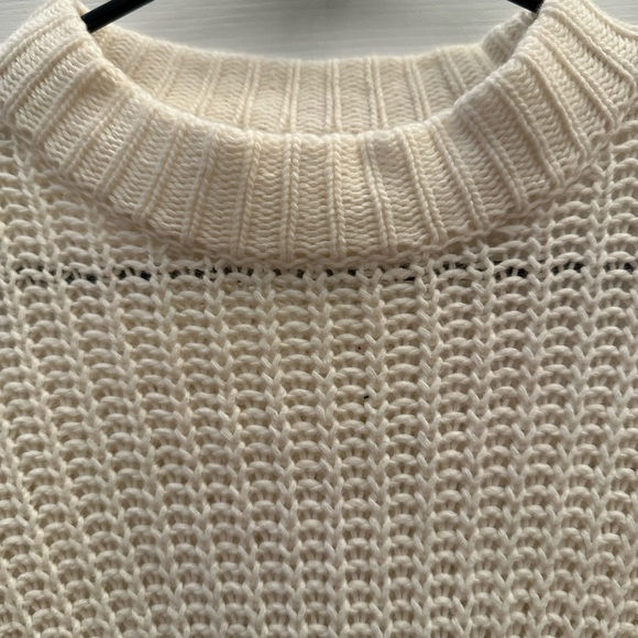 by Anthropologie open knitted flare long sleeve sweater Women S Ivory - Picture 8 of 10